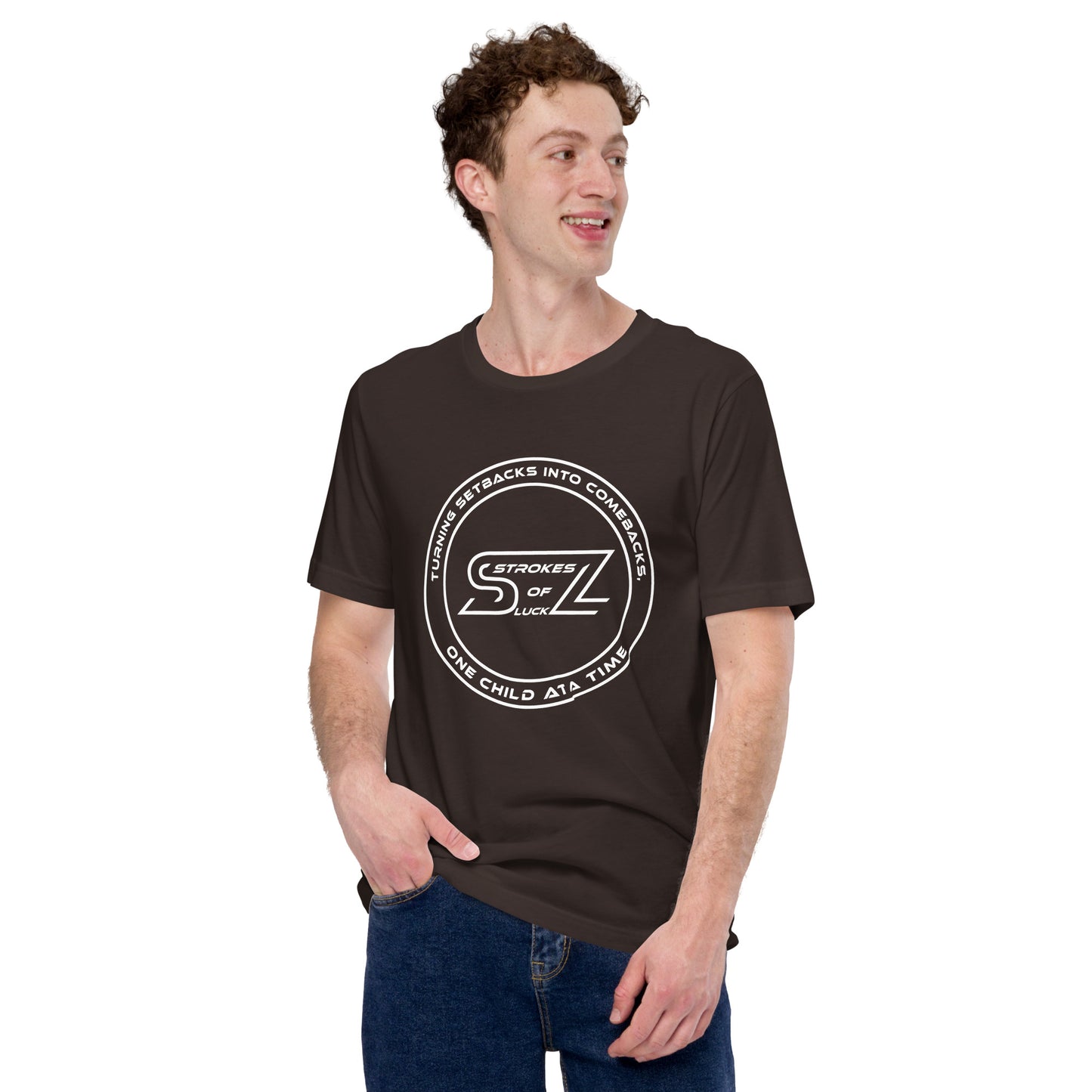 Strokes of luck round logo t-shirt